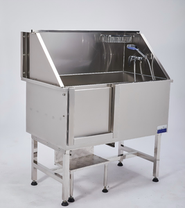 Baignoire pour animaux de compagnie YM-986A en acier inoxydable 304 avec marches antidérapantes et <span class=keywords><strong>porte</strong></span> coulissante, conception surélevée anti-éclaboussures - Product Image 2