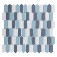 Mosaïque de verre recyclé hexagonale blanche, couleurs mélangées, pour crédence