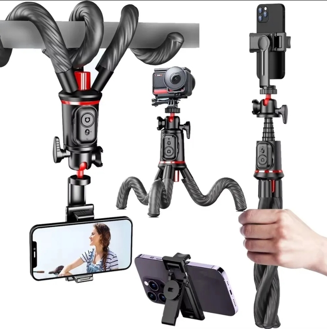 Best Seller Extendable Octopus Selfie Stick Multifunction Flexible Tripod with Wireless Remote Control for Desk Usage