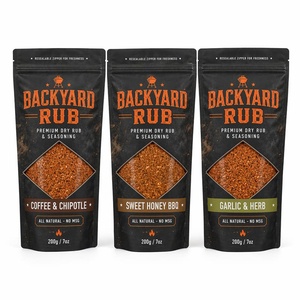 Bolsas personalizadas impresas para especias con cierre y ventana, negras mate y naranjas, para empaque de condimentos BBQ, para la marca Pitmaster OEM, 100g, 200g, 400g - Product Image 2