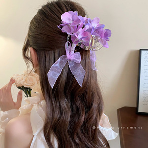 <span class=keywords><strong>กิ๊บ</strong></span>ติดผมรูปโบว์ดอกไม้แสนโรแมนติกสีม่วงสำหรับวันหยุดฤดูร้อน - Product Image 4