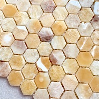 Carreaux de cuisine, autocollant mural, mosaïque, pierre d'onyx jaune naturel, carreaux de mosaïque