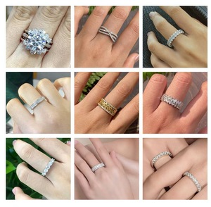 Bague de Mariage GRA Certifiée 1,5 mm VVS1 Moissanite pour Femme en Argent Massif S925 et Plaqué Or 18K Superbe <span class=keywords><strong>Design</strong></span> Empilé - Product Image 4