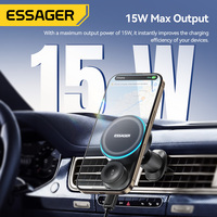 ESSAGER ES-ZJ42 2 in 1 15W Pengisi Daya Nirkabel Magnetik 360 untuk Jam Tangan dan Ponsel, Dudukan Ponsel di Mobil untuk Ventilasi Udara Mobil