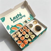 Caja de Sushi Personalizada para Llevar, Caja de Regalo de Papel para Sushi para Llevar, Empaque de Alimentos Bento con Separadores