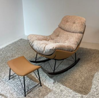 Chaise berçante rembourrée pour balcon de salon moderne pour adultes Chaise de loisirs inclinable confortable