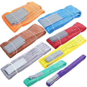 2T One Way Belt Color Code Textile Tape Lifting Slings Belt Crane Flat Polyester Lift Webbing Sling - Product Image 1