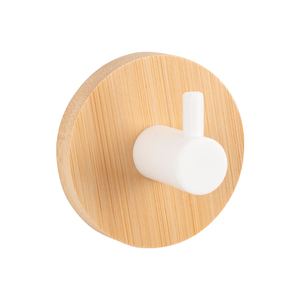 Gancio Minimalista Circolare in Schiuma con Base in Bambù Naturale e Perno in Plastica Bianca per Organizzazione Sottotetto e Angolo Lettura, Diametro 50mm - Product Image 4
