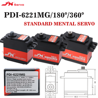 Servomoteur JX PDI-6221MG 120 ° /180 ° /360 °    Moteur sans noyau à couple élevé 20KG, servo à engrenages en aluminium et acier pour voiture RC, camion, hélicoptère