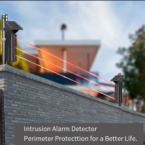 Système d'alarme d'intrusion sans fil à capteur infrarouge solaire, détecteur infrarouge actif, paire de faisceaux IR - Product Image 6