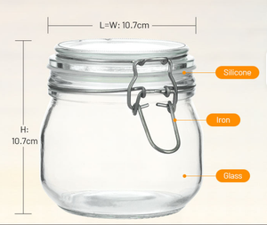 ขวดโหลแก้วขนาดเล็กแบบสุญญา<span class=keywords><strong>กา</strong></span>ศสำหรับเก็บอาหาร <span class=keywords><strong>กา</strong></span>แฟ พร้อมฝาปิดแบบหนีบ - Product Image 5