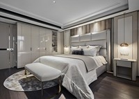 Ensemble de chambre à coucher de luxe moderne, lit king size, mobilier d'hôtel haut de gamme, cadre de lit en bois avec tête de lit pour maison, appartement, complexe hôtelier