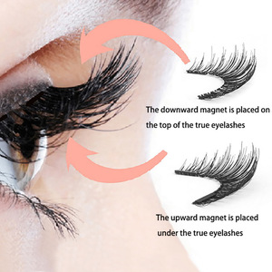 Deux paires de faux cils, cinq cils magnétiques sans colle, cils magnétiques épais européens et américains - Product Image 4