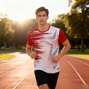 Chemises de course à manches courtes respirantes, légères, à séchage rapide, avec impression de logo personnalisée de qualité supérieure, pour la remise en forme en plein air - Product Image 6