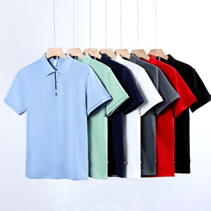 Men's Short Sleeve Polo Shirt Solid Color Cotton Polyester Blend Sun Protection Work Wear 230g Heavyweight Customizable - Product Image 1
