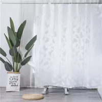 white solid color emboss waterproof vinyl shower curtain