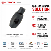 Verrou de cordon en PP ou PA de 5,5 mm, modèle AM8118, conçu pour les sangles de sacs à dos et de bagages, couleur et logo personnalisés, fourniture OEM