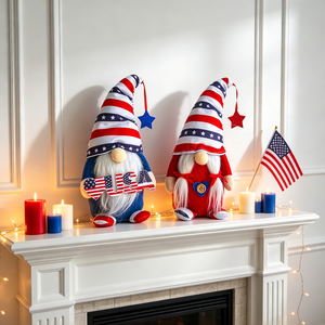 Figuras de gnomos del Día de la Independencia, muñecos de peluche rojos, blancos y azules, decoración de mesa para el hogar de estilo americano, adornos para fiestas - Product Image 3