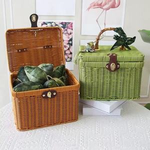 Nueva Cesta de Mimbre de PP, Cesta de Regalo Tejida a Mano, Cesta de Mimbre para Compras, Regalo Navideño - Product Image 2