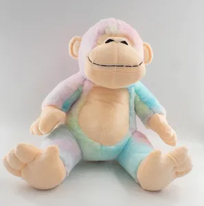 12 pulgadas personalizado orejas grandes mono colorido Arco Iris gorila juguetes de peluche