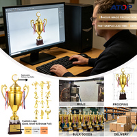 Trophée en métal durable DeMo - Gravure laser, plaqué, pour événements sportifs scolaires, ornements créatifs, haute qualité, vente en gros