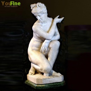 <span class=keywords><strong>Escultura</strong></span> <span class=keywords><strong>de</strong></span> Venus Tallada a Mano en Mármol Blanco Natural - Product Image 1
