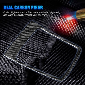 Shasha Real Carbon Fiber Interior Accessories <b>Gear</b> Shift <b>Knob</b> Trim Frame for WRX 2015-2021 - Product Image 4