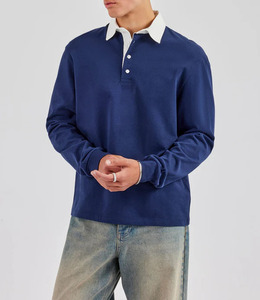 <span class=keywords><strong>Felpa</strong></span> <span class=keywords><strong>con</strong></span> <span class=keywords><strong>Cappuccio</strong></span> in Spugna Francese 100% Cotone, Maniche Lunghe, Colletto Rovesciato, <span class=keywords><strong>Felpa</strong></span> <span class=keywords><strong>Polo</strong></span> in Cotone Senza Cordoncini per Uomo - Product Image 2