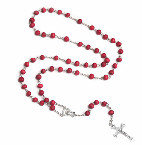 Nuevo <span class=keywords><strong>Rosario</strong></span> Católico Personalizado de Cuentas de Oración de 6mm, Pulsera y Collar de Madera Religioso con Caja para Hombres y Mujeres - Product Image 4