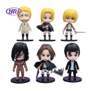 6 estilos Attack on 2nd Gen Eren <span class=keywords><strong>Levi</strong></span> <span class=keywords><strong>Mikasa</strong></span> figura modelo estatua coleccionable Anime decoración regalo muñeca juguete de acción Titan Set - Product Image 5