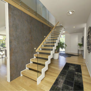 <span class=keywords><strong>Scala</strong></span> Moderna Personalizzata in Acciaio con Balaustra in Vetro e Scale Combinabili per Villa e <span class=keywords><strong>Casa</strong></span> Duplex - Product Image 1