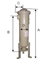 Boîtier de filtre en sac plastique PP pour application chimique, matériau en polypropylène pur, réservoir sous pression, garantie 1 an