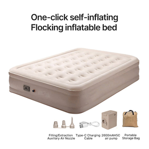 Colchón Inflable Automático para Acampar al Aire Libre, Grueso, con Flocado, Cama Inflable Doble para Acampar, Sofá para Siesta - Product Image 1