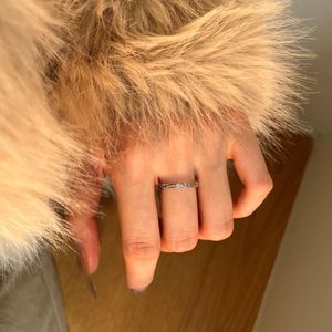 Anillo de Boda Dylam Delgado de Plata de Ley 925, Chapado en Oro Rodio Champagne, con Circonita Cúbica 5A, Regalo de Aniversario para Mujer, Anillos de Uso Diario - Product Image 6