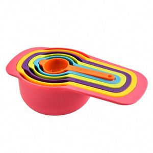 Juego de 6 Cucharas y Tazas Medidoras de Líquidos de Plástico PP Multicolor Arcoíris, Económicas y Ecológicas para la Cocina - Product Image 3