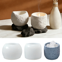 DM1329 Moules en ciment gypse pour pot de fleurs et vase en forme de planète irrégulière, moules en résine époxy pour brûleur d'encens à surface rugueuse