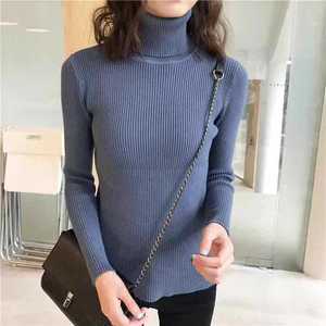Pull moulant à <span class=keywords><strong>col</strong></span> <span class=keywords><strong>roulé</strong></span> pour <span class=keywords><strong>femme</strong></span>, nouveau style, manches longues, chaud, coupe ajustée, couleur unie, tricot acrylique vintage - Product Image 5