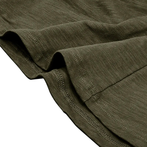 Venta al por mayor OEM diseño de los hombres de color sólido de algodón puro de manga larga Slim Fit Henry camiseta Casual camiseta - Product Image 5