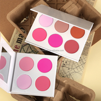 Palette de fard à joues en poudre gaufrée couleur unie de marque de luxe, blush vegan teinté, étiquette privée, couleurs chaudes, palette de blush mat