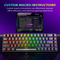 Teclado Mecánico para Juegos FIFINE GK1 de 68 Teclas con Interruptores Rojos, Hot-Swap, NKRO Completo, 1000Hz, RGB, Macro Integrado, USB-C para PC y Laptop