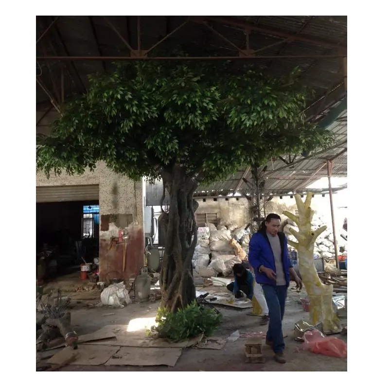 Trang Trí Trong Nhà 500CM Chiều Cao Lớn Cổ Trang Trí Nhân Tạo Ficus Cây, Nhân Tạo Cây Banyan Lớn Với Rễ