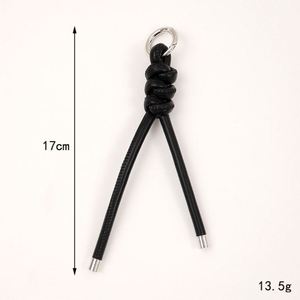 DIY PU Leather Rope Keychain Candy Color Woven Knot Design with Removable <b>Ring</b> Handmade <b>Bag</b> Pendant for Car <b>Keys</b> - Product Image 2