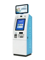 Machine d'échange de monnaie et de billets en espèces Jinrui FCM-501S en libre-service, écran tactile 19 pouces, scanner de passeport, machine d'échange de devises étrangères