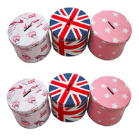 Emballage cadeau Boîte d'économie en métal pour enfants Australian US Dollar Design Money Round Tin Coin Can