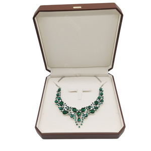 Boîtes à bijoux en velours brossé doré de luxe personnalisées, en cuir PU pour collier, bague, éponge, emballage haut de gamme - Product Image 2