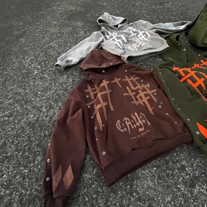 เสื้อฮู้ดดี้ผ้าเฟรนช์เทอร์รี่ปักโลโก้คุณภาพสูงสั่งทำพิเศษสำหรับผู้ชาย ไซส์ใหญ่ น้ำหนัก 500 กรัม ขายส่ง - Product Image 2