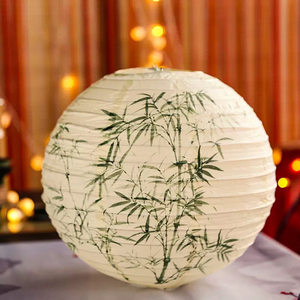 Linternas de papel colgantes de estilo chino con flor de ciruelo/linterna Oriental de loto para exteriores para la decoración de Año Nuevo del Festival del Medio Otoño - Product Image 4