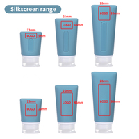 Gel cosmétique pliable personnalisé, 37ML, 60ML, 89ML, bouteilles de toilette pour le lavage des mains, ensemble de bouteilles de voyage en Silicone