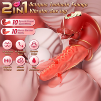 Vibrateur Stimulateur Clitoridien pour Femmes, Sextoy Effet Langue Poussante en Rose avec 10 Modes de Balancement et Vibration