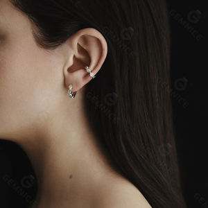 Gemnel - Aros Pequeños de Plata 925 con Circonita Cúbica Blanca en Forma de Pera, Colección de Joyería para Mujer - Product Image 2